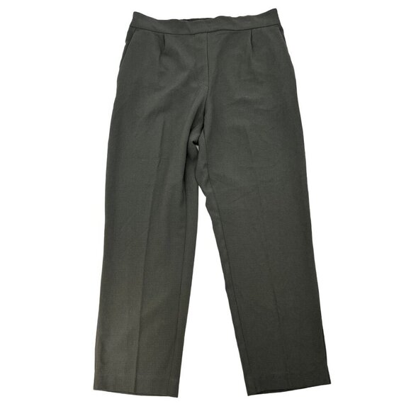 H&M Womens High Rise Pull On Straight Leg Ankle Dress Pants Green 10 Pockets - Picture 1 of 9